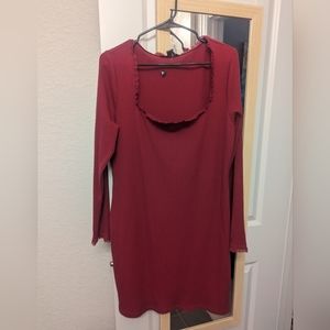 Forever 21 Square Neck Mid Length Knitted Dress